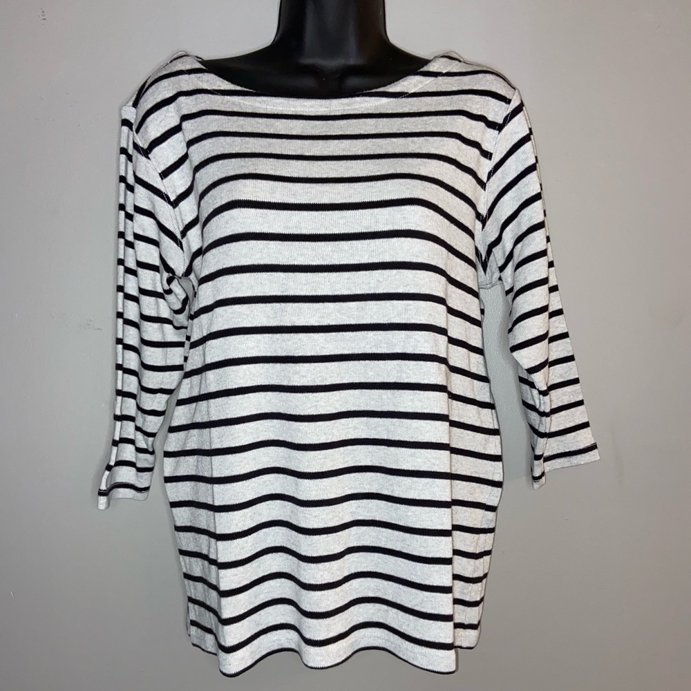 LL bean stripped woman’s thick shirt/sweater large